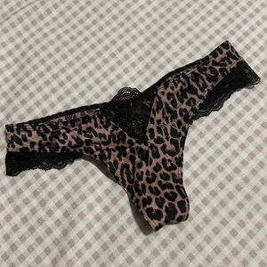 Victoria's Secret Black  animal print  Lace Thong